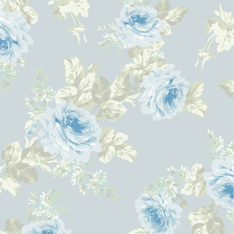 Royal Bouquet Blue Wallpaper - Swatch