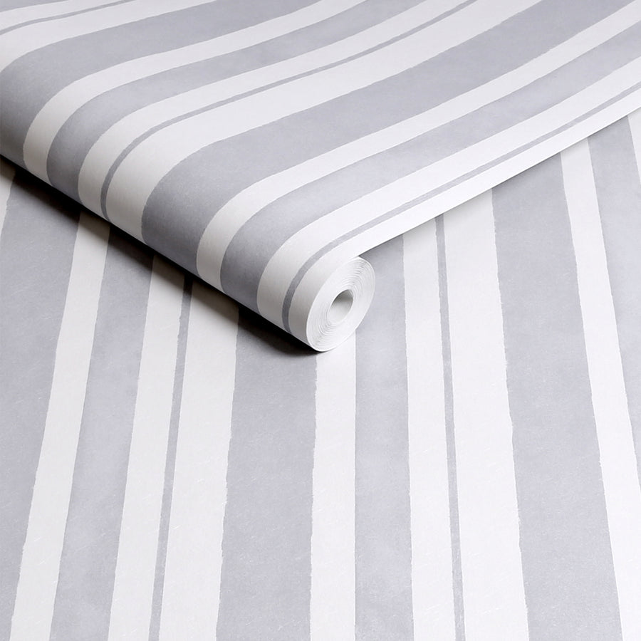 Watercolour Stripe Grey Wallpaper