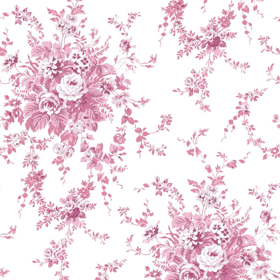 Rachel Ashwell Garden Floral Pink Wallpaper - Swatch