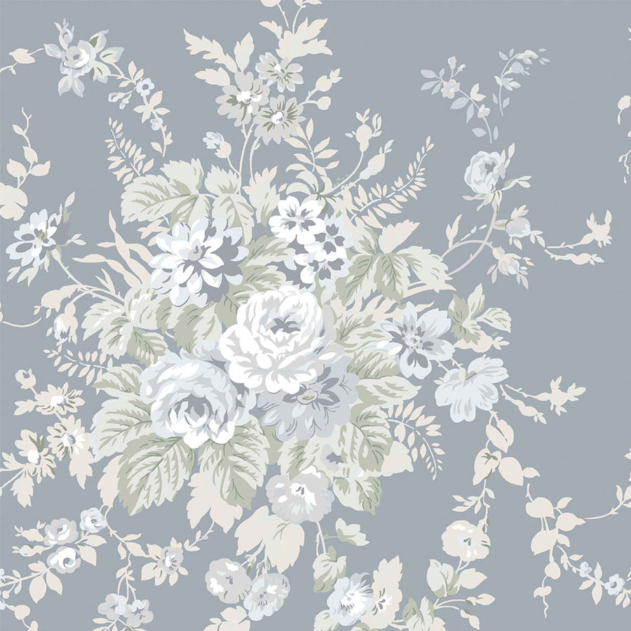 Rachel Ashwell Garden Floral Slate Grey Wallpaper - Swatch