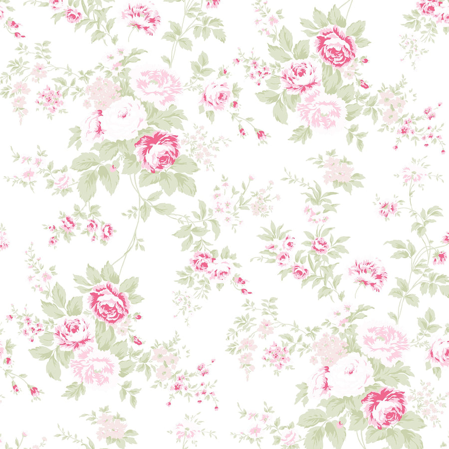 Wild Flower Pink Wallpaper - Swatch – Rachel Ashwell Shabby Chic Couture