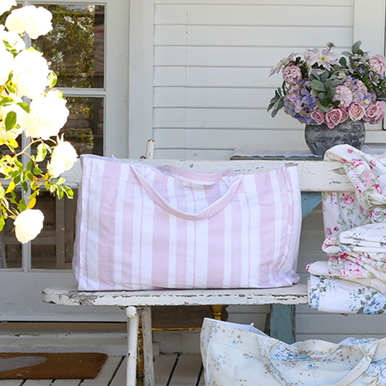 Shabby Chic Beach Bag - Watercolor Pink