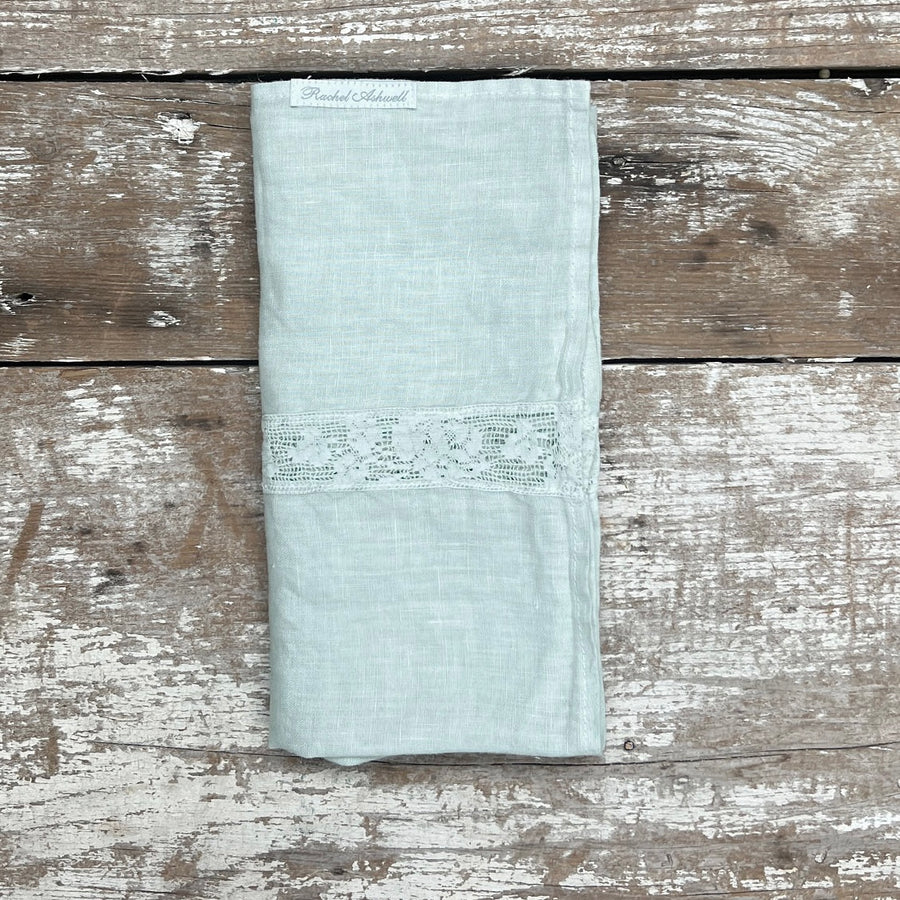 Teal Lace Inset Napkin