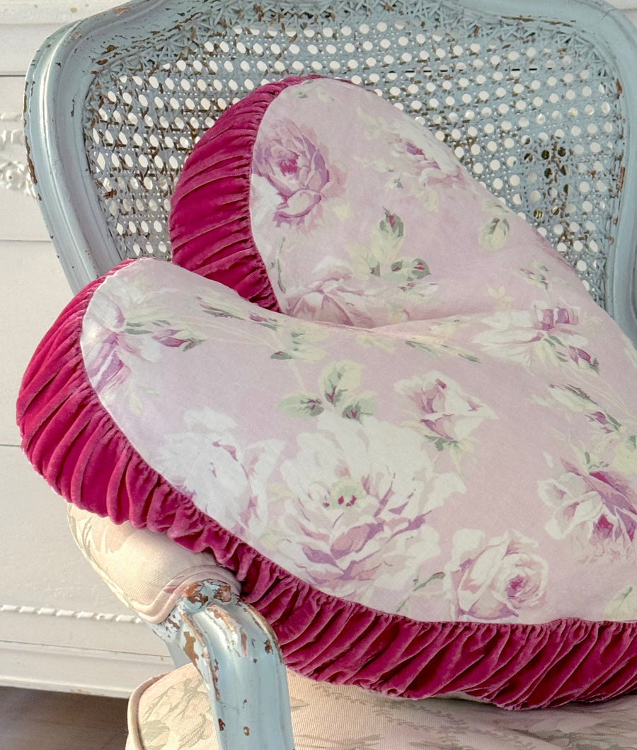 Sugarplum Pink on Pink Heart Pillow