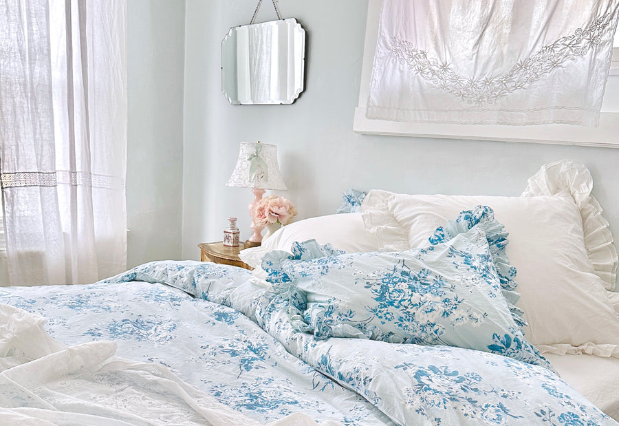 Limited Edition - Rose Chintz Blue Poplin Bedding by Rachel Ashwell®