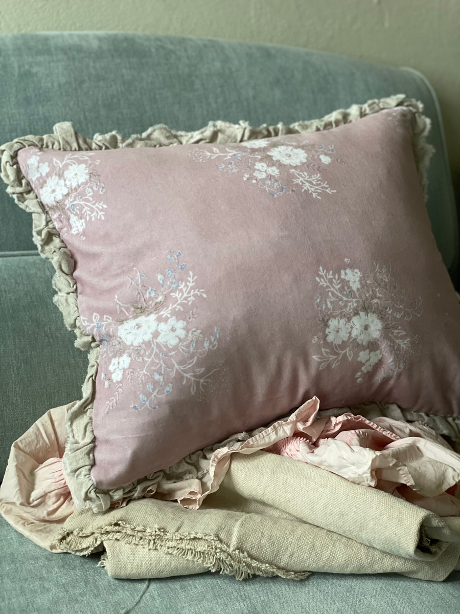 Lily Chrysanthemum Velvet Pillow