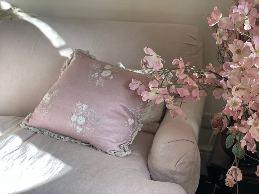 Lily Chrysanthemum Velvet Pillow