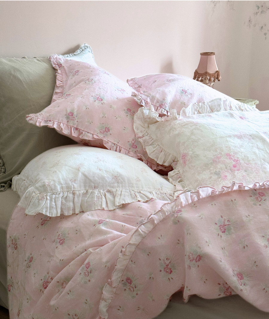 Anastasia Pink Linen Bedding by Rachel Ashwell