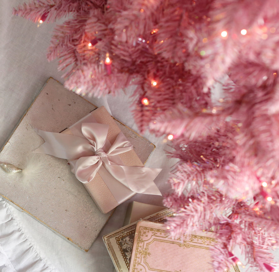 Pink Christmas Trees with Lights 4.5' Tall