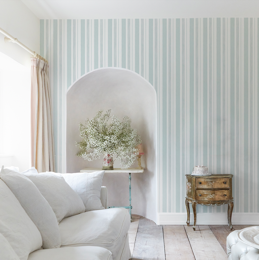 Watercolour Stripe Grey Wallpaper