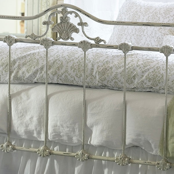 Antique White Iron Canopy Bed