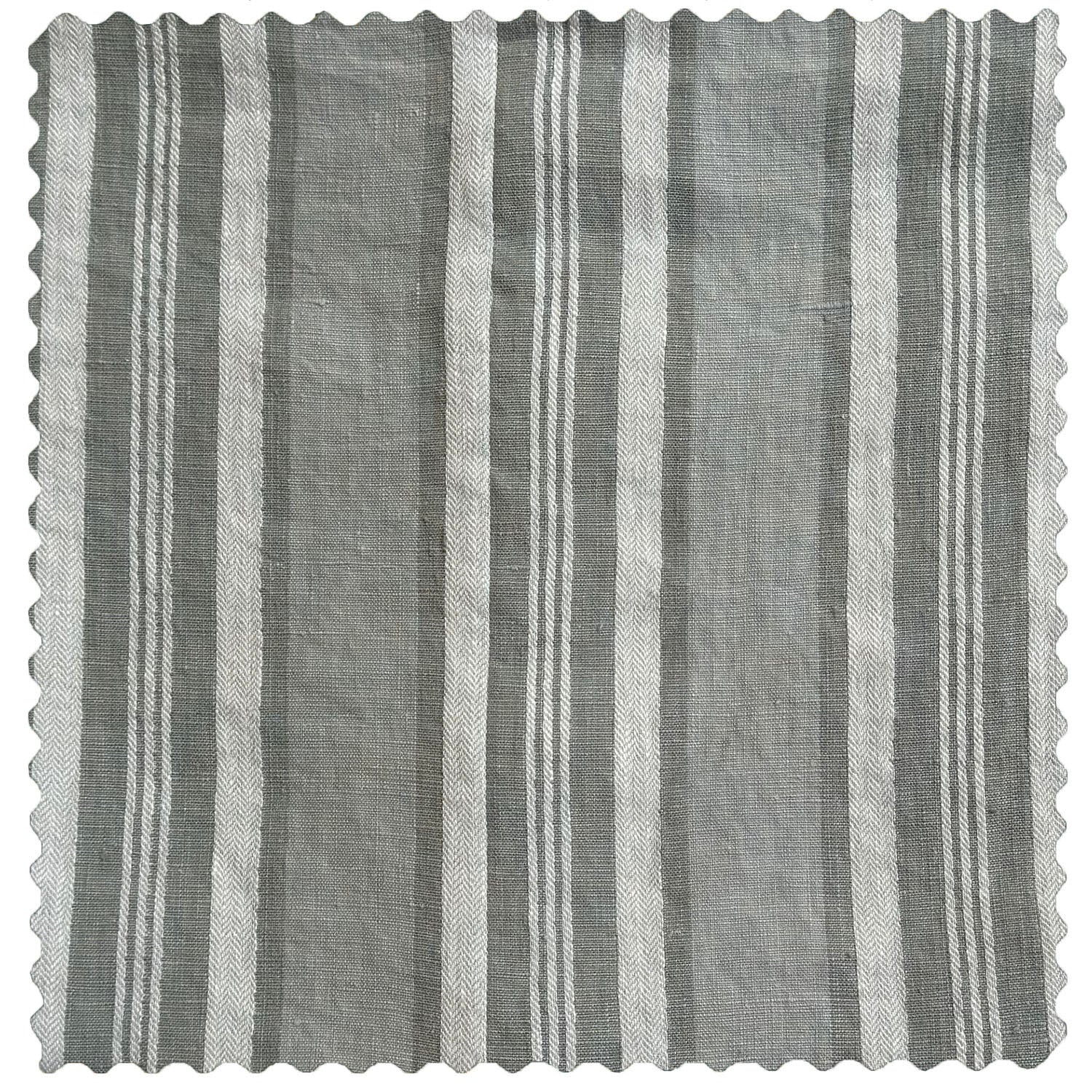 Puckered Stripe Teal Linen