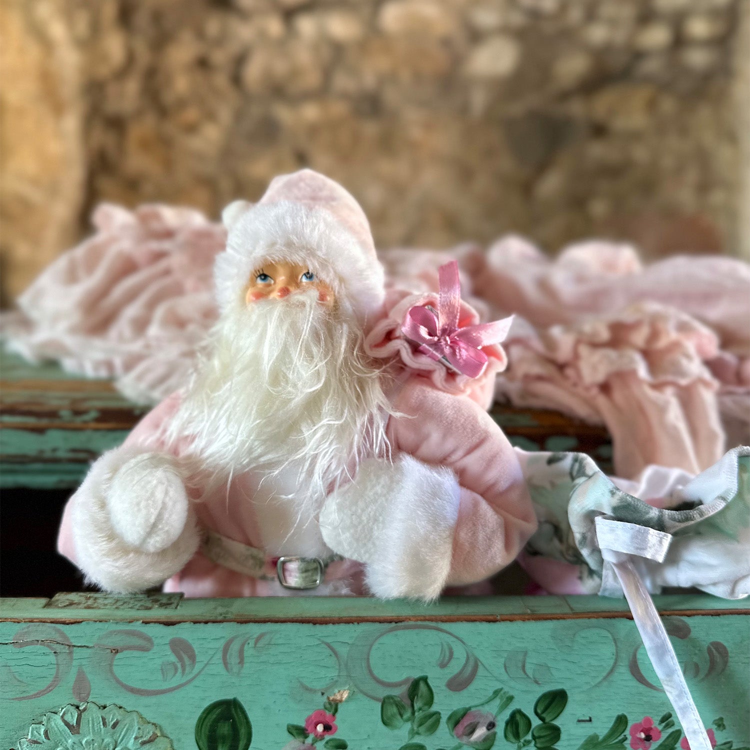 Selling Simply Shabby Chic Pink Santa - New