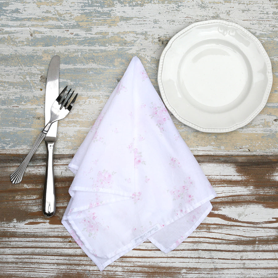 Breezy Bloom Napkin - White